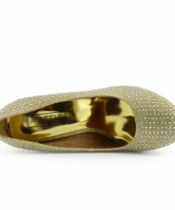 Kickfootwear WOMENS Glitter Mesh Platform Party Heels - Gold