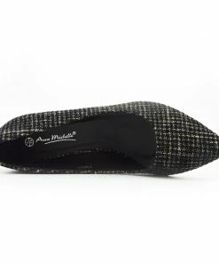 Kickfootwear Blair Low Kitten Court Shoes - Black Tartan
