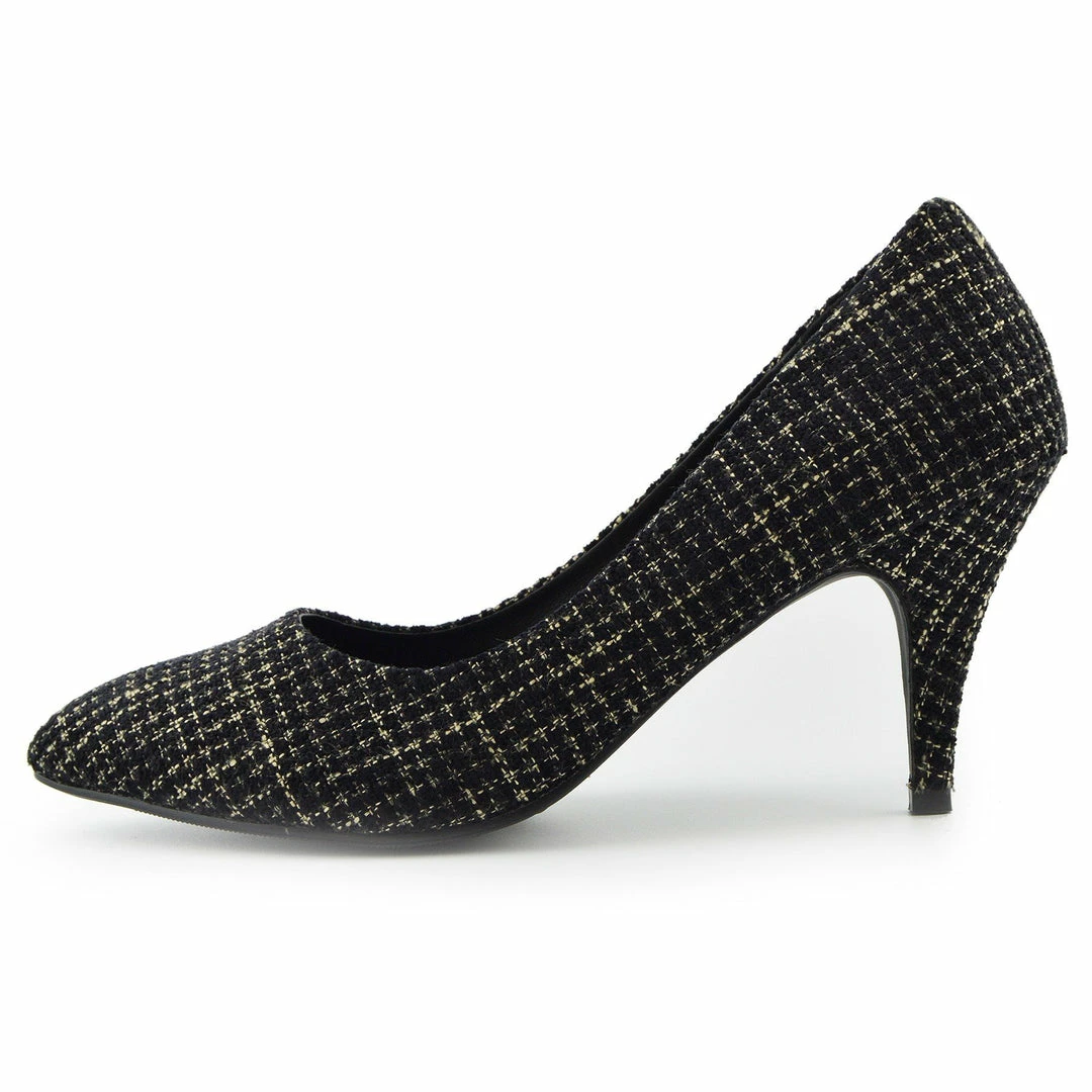 Kickfootwear Tweed Kitten Heels Smart Shoes 1 Kickfootwear Tweed Kitten Heels Smart Shoes