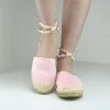 Kickfootwear Flat Espadrille Ankle Lace Sandals - Pink