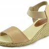 Kickfootwear Woven Wedge Raffia Ankle Sandals - Gold WOMENS
