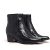 Kickfootwear Black Kitty Leather Ankle Boots WOMENS