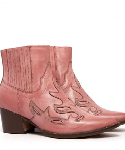 Kickfootwear Pink Kitty Leather Ankle Boots