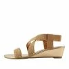 Kickfootwear Comfort Wedge Studded Slip On Sandals- Gold WOMENS