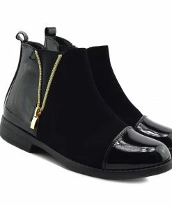 Kickfootwear Esme Gold Zip Chelsea Ankle Boots - Black WOMENS 9 Kickfootwear Esme Gold Zip Chelsea Ankle Boots - Black WOMENS