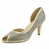 Kickfootwear WOMENS Ladies Heels Classic Party Looks Open Toe Wedding Shoes - Gold RAI21