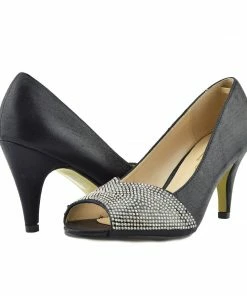 Kickfootwear Ladies Heels Classic Party Looks Open Toe Wedding Shoes - Black WOMENS 9 Kickfootwear Ladies Heels Classic Party Looks Open Toe Wedding Shoes - Black WOMENS