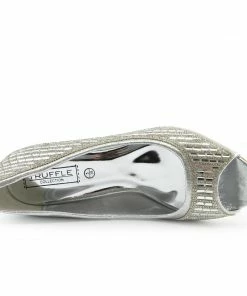 Kickfootwear WOMENS Ladies Heels Classic Party Looks Open Toe Wedding Shoes - Silver Crack 11 Kickfootwear WOMENS Ladies Heels Classic Party Looks Open Toe Wedding Shoes - Silver Crack
