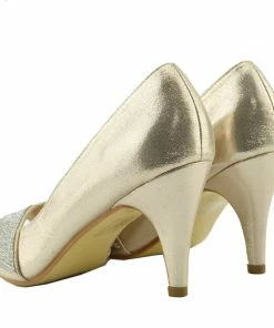 Kickfootwear Ladies Heels Classic Party Looks Open Toe Wedding Shoes - Gold