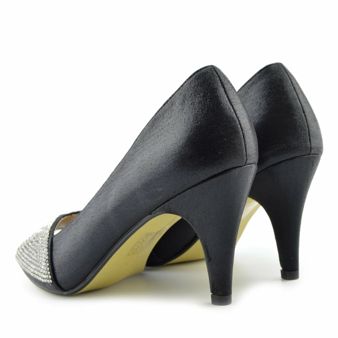 Kickfootwear Ladies Heels Classic Party Looks Open Toe Wedding Shoes - Black WOMENS 4 Kickfootwear Ladies Heels Classic Party Looks Open Toe Wedding Shoes - Black WOMENS