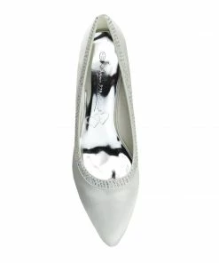 Kickfootwear Ladies Heels Wedding Satin Bridal Shoes - White Satin WOMENS
