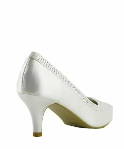 Kickfootwear Ladies Heels Wedding Satin Bridal Shoes - Ivory Satin
