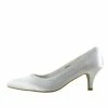 Kickfootwear Ladies Heels Wedding Satin Bridal Shoes - White Satin WOMENS