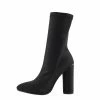 Kickfootwear WOMENS Khloe High Sock Stretch Block Heel Boots - Black