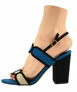 Kickfootwear Edie Retro Block Heel Sandals - Blue WOMENS 5 Kickfootwear Edie Retro Block Heel Sandals - Blue WOMENS