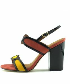 Kickfootwear WOMENS Edie Retro Block Heel Sandals - Orange
