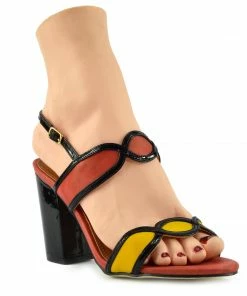 Kickfootwear WOMENS Edie Retro Block Heel Sandals - Orange