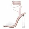 Kickfootwear Lace Up Perspex Party Heels - Pink
