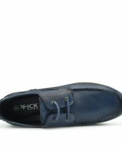 Kickfootwear MENS Mason Leather Classic 2 Eye Boat Shoes - Navy 7 Kickfootwear MENS Mason Leather Classic 2 Eye Boat Shoes - Navy