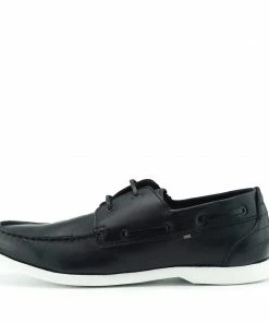 Kickfootwear Mason Leather Classic 2 Eye Boat Shoes - Black