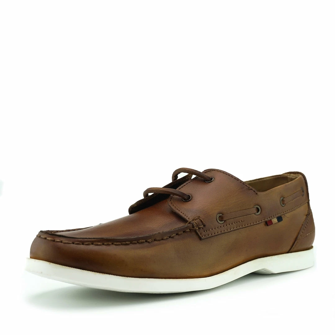 Kickfootwear Mason Leather Classic 2 Eye Boat Shoes- Tan MENS 5 Kickfootwear Mason Leather Classic 2 Eye Boat Shoes- Tan MENS