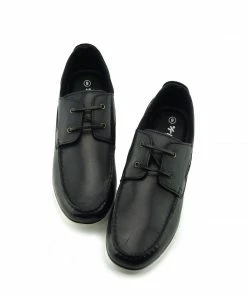 Kickfootwear Mason Leather Classic 2 Eye Boat Shoes - Black 8 Kickfootwear Mason Leather Classic 2 Eye Boat Shoes - Black