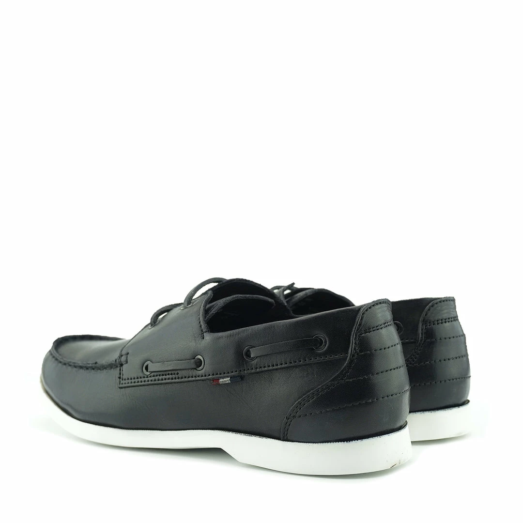 Kickfootwear Mason Leather Classic 2 Eye Boat Shoes - Black 5 Kickfootwear Mason Leather Classic 2 Eye Boat Shoes - Black