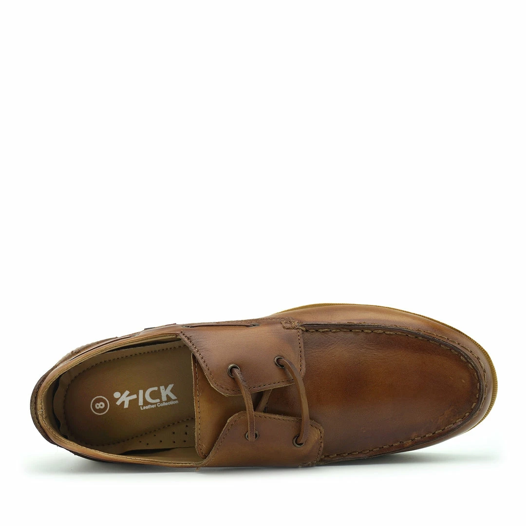 Kickfootwear Mason Leather Classic 2 Eye Boat Shoes- Tan MENS 4 Kickfootwear Mason Leather Classic 2 Eye Boat Shoes- Tan MENS