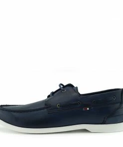 Kickfootwear MENS Mason Leather Classic 2 Eye Boat Shoes - Navy