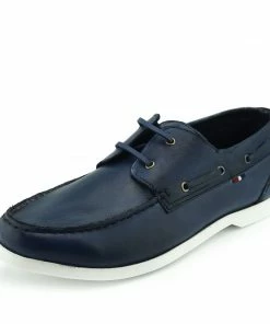Kickfootwear MENS Mason Leather Classic 2 Eye Boat Shoes - Navy 9 Kickfootwear MENS Mason Leather Classic 2 Eye Boat Shoes - Navy