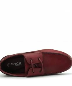 Kickfootwear Mason Leather Classic 2 Eye Boat Shoes - Red MENS