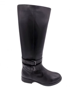 Kickfootwear Black Leather Fur Lined Long Boots
