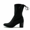 Kickfootwear Mona Studded Heel Lycra Sock Boots - Black WOMENS