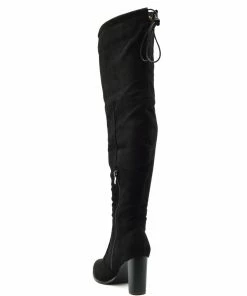 Kickfootwear WOMENS Camille Soft Block Heel Over The Knee Boots - Black