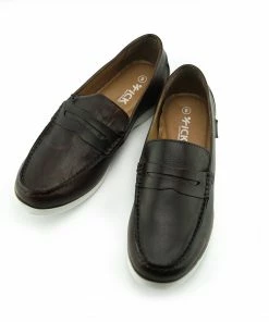 Kickfootwear Smith Leather Classic Flat Loafers - Brown