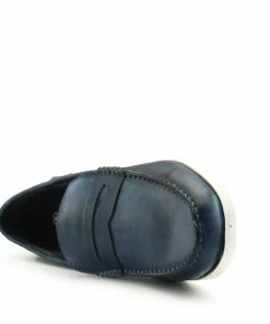 Kickfootwear MENS Smith Leather Classic Flat Loafers- Navy 8 Kickfootwear MENS Smith Leather Classic Flat Loafers- Navy