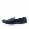 Kickfootwear MENS Smith Leather Classic Flat Loafers- Navy
