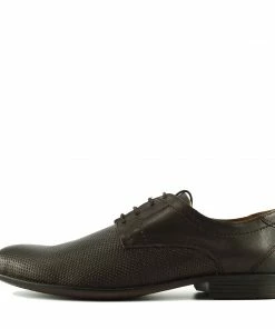 Kickfootwear Perforated Texture Leather Oxford Shoes - Brown