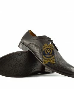 Kickfootwear Perforated Texture Leather Oxford Shoes - Brown