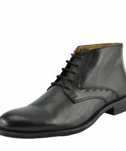 Kickfootwear MENS Windsor Leather Brogue Derby Boots - Black