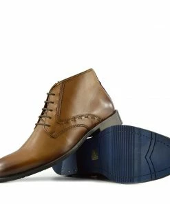 Kickfootwear MENS Windsor Leather Brogue Derby Boots - Tan