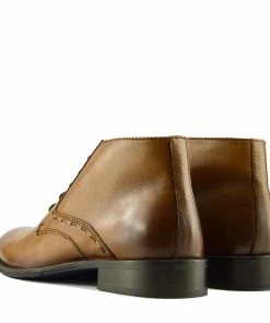 Kickfootwear MENS Windsor Leather Brogue Derby Boots - Tan 8 Kickfootwear MENS Windsor Leather Brogue Derby Boots - Tan