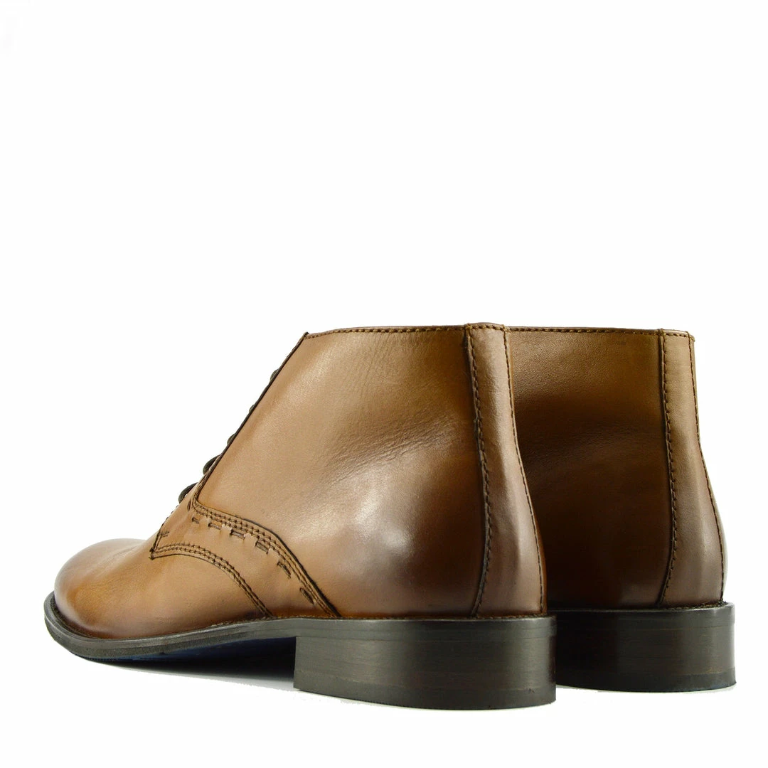 Kickfootwear MENS Windsor Leather Brogue Derby Boots - Tan 4 Kickfootwear MENS Windsor Leather Brogue Derby Boots - Tan