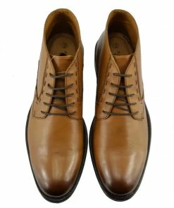 Kickfootwear MENS Windsor Leather Brogue Derby Boots - Tan 9 Kickfootwear MENS Windsor Leather Brogue Derby Boots - Tan