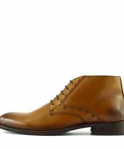 Kickfootwear MENS Windsor Leather Brogue Derby Boots - Tan