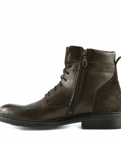 Kickfootwear Lincoln Leather Combat Military Biker Boots - Brown
