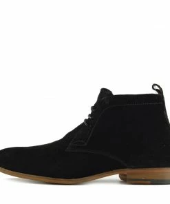 Kickfootwear MENS Harley Classic Suede Desert Ankle Boots - Black