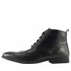 Kickfootwear Baker Leather Smart Brogue Ankle Boots - Black MENS
