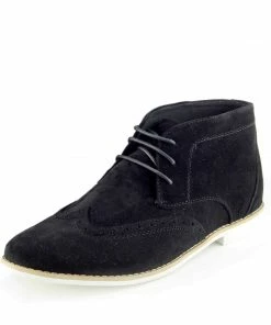Kickfootwear Hatton Suede Desert Lace Up Ankle Boots - Black MENS
