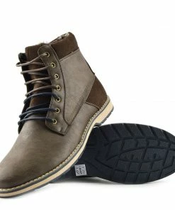 Kickfootwear Blaine Combat Casual Lace Up Boots - Brown MENS